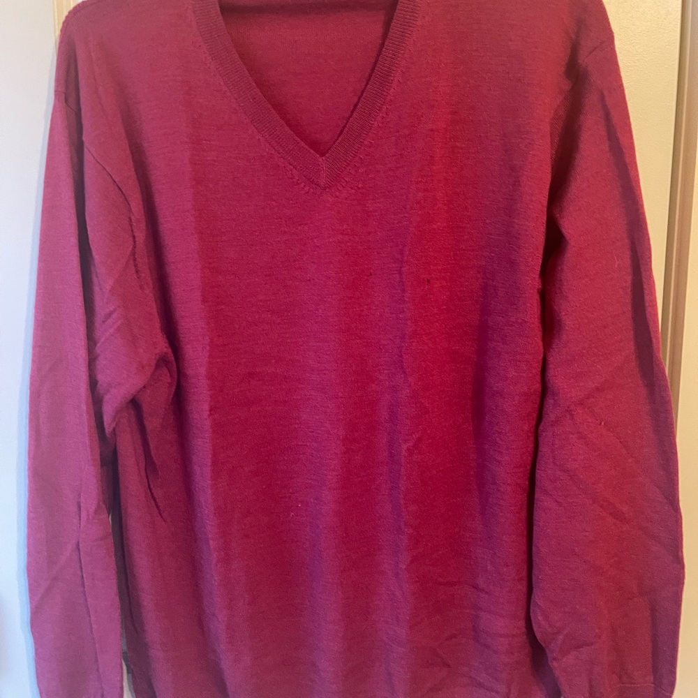 Jos. A. Bank V-Neck Sweater in Deep Red